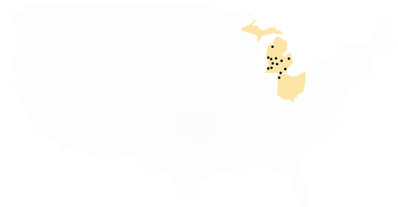 Map_great lakes Map of Wilbur Ellis locations in Wisconsin, Michigan, Ohio